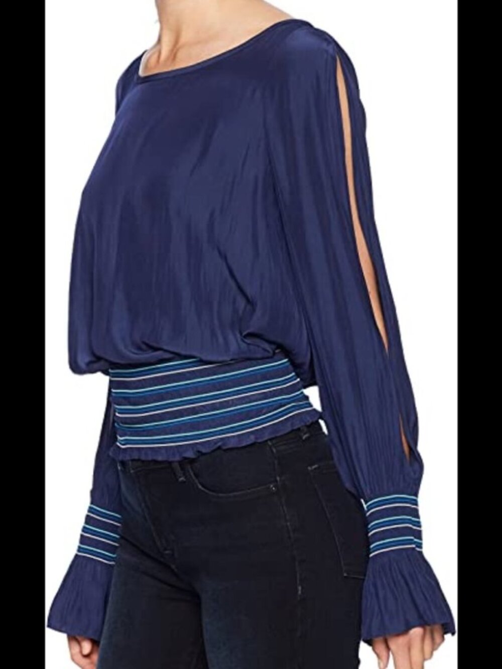 Ramy Brook Navy Flowy Top